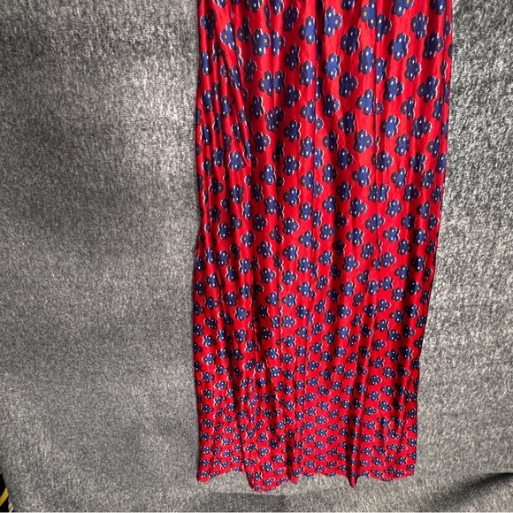 Off The Shoulder Floral Maxi Red Floral Prairie Dress Vintage boho - Picture 10 of 12